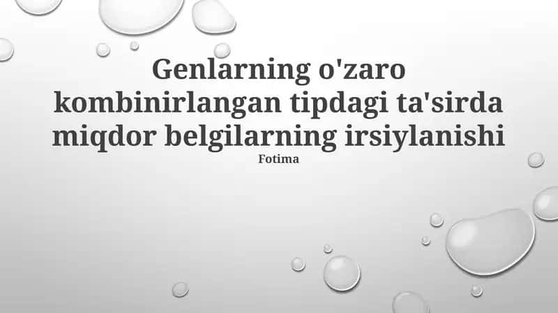 Genlar ta'siri 1