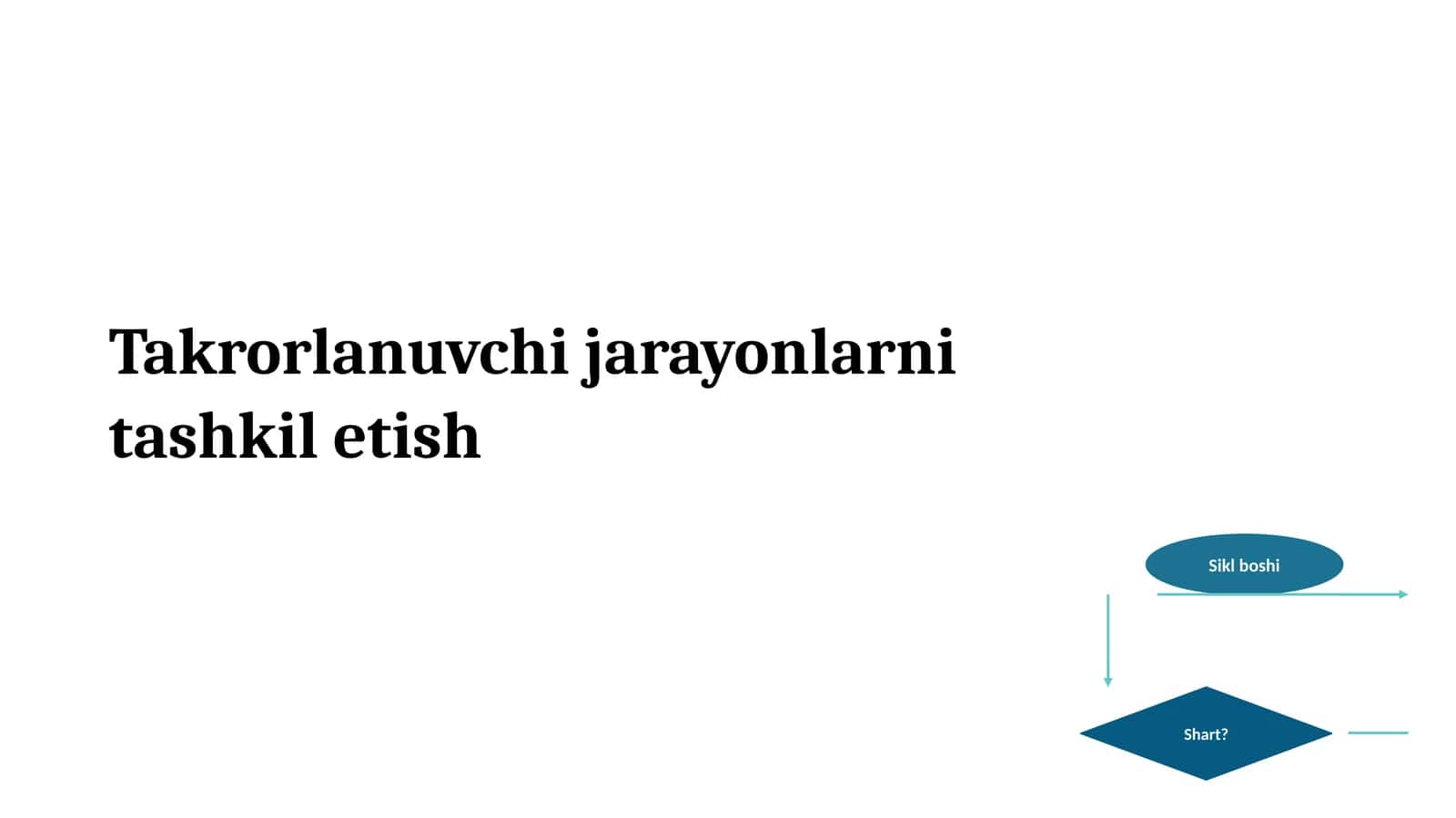 Takrorlanuvchi jarayonlarni tashkil etish 1