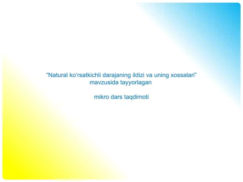 Taqdimot algebra darsi uchun 1