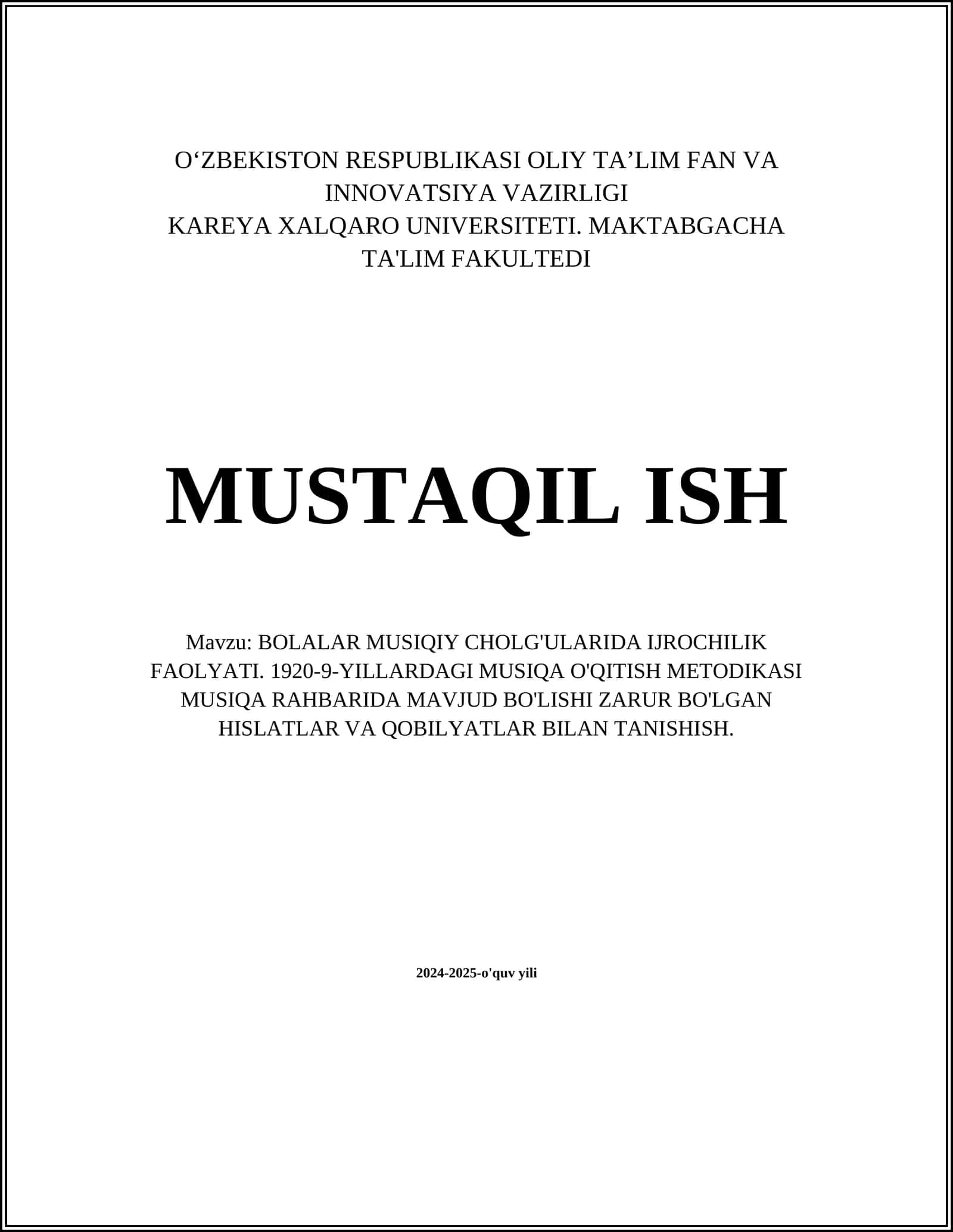 Bolalar Musiqli Cholg'ular 1