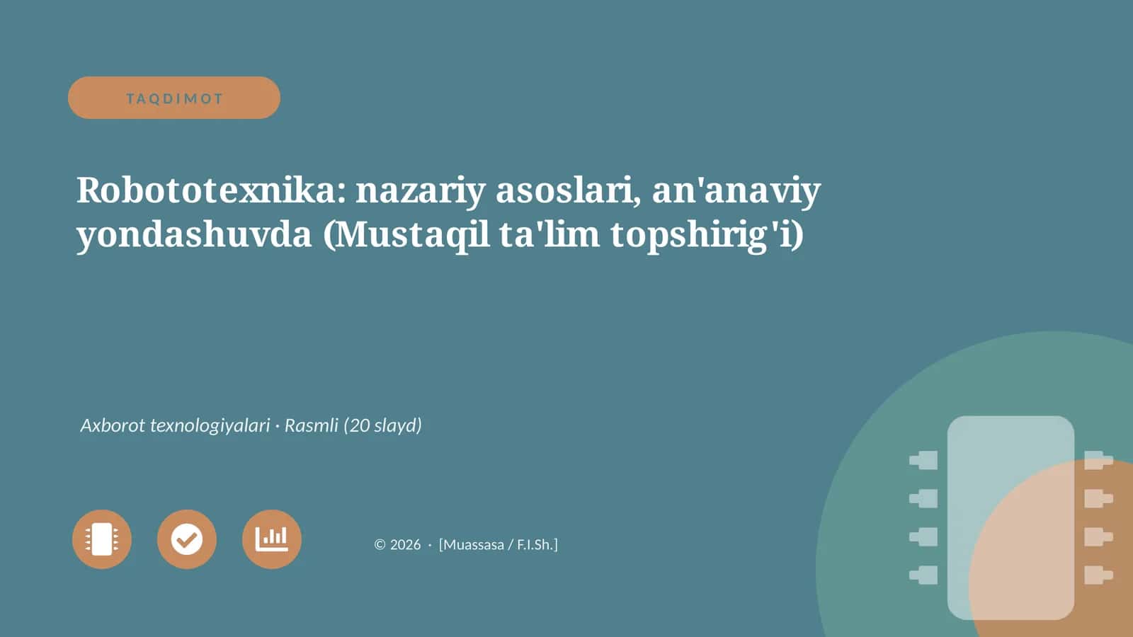 Robototexnika: nazariy asoslari, an'anaviy yondashuvda 1