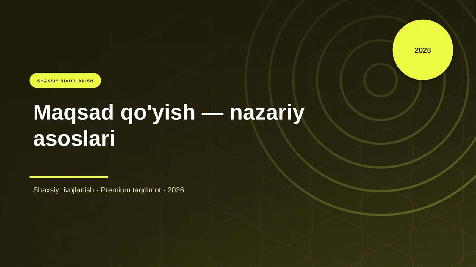 Maqsad qo'yish — nazariy asoslari 1