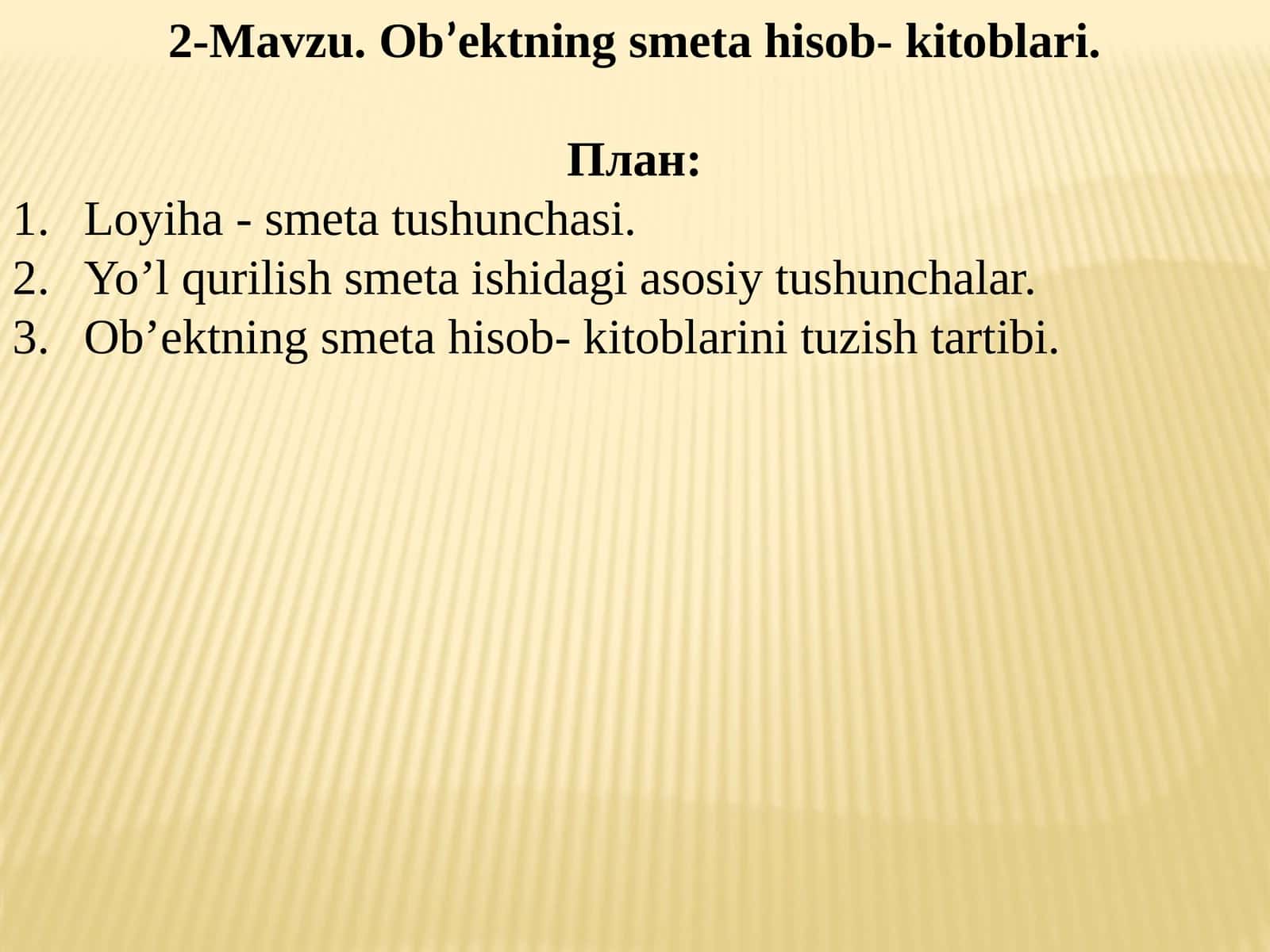 Ob’ektning smeta hisob- kitoblari 1