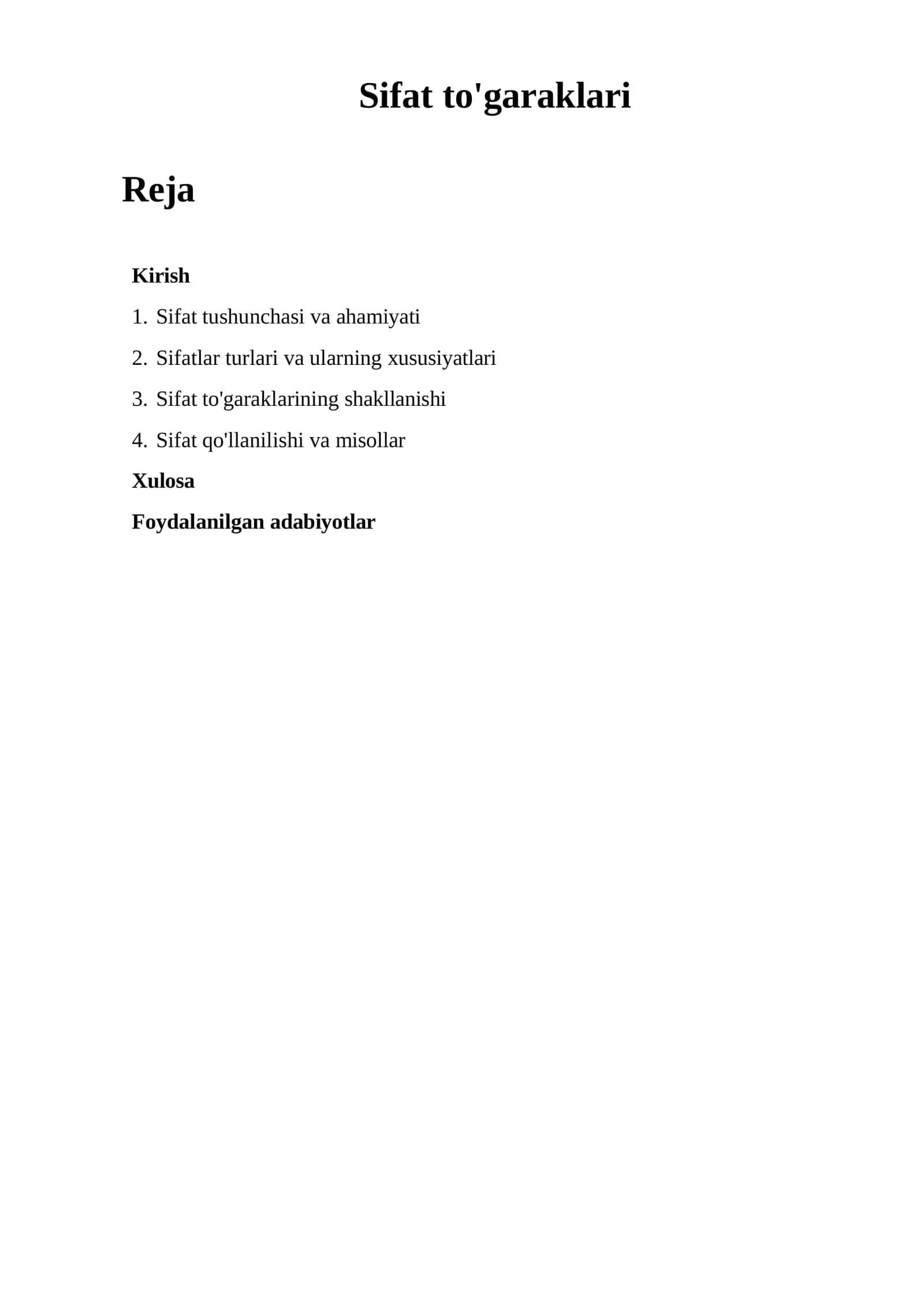 Sifat to'garaklari 1