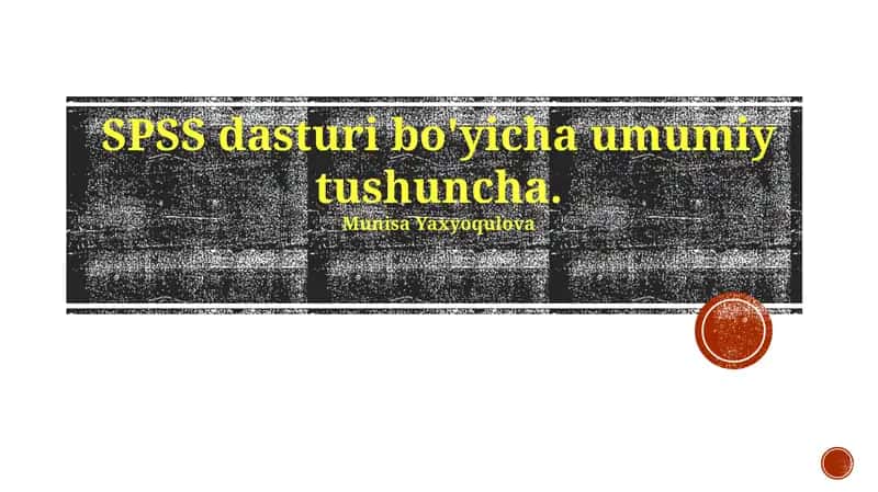 SPSS dasturlari 1