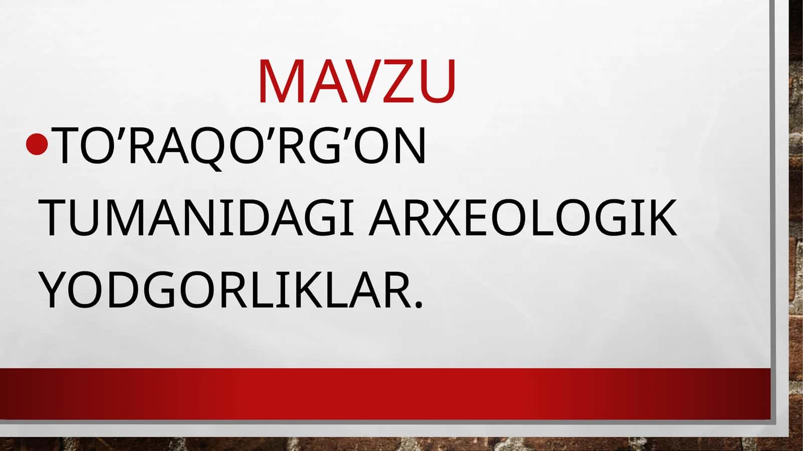 To’raqo’rg’ontumanidagi Arxeologik yodgorliklar 1
