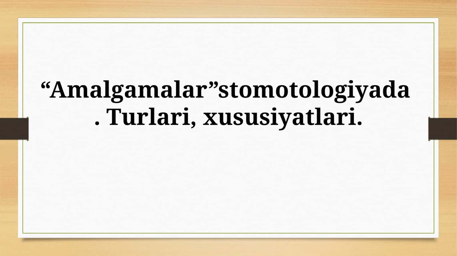 Amalgamalar 1