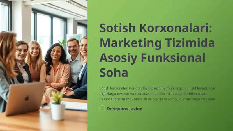 Sotish Korxonalari: Marketing Tizimida Asosiy Funksional Soha 1