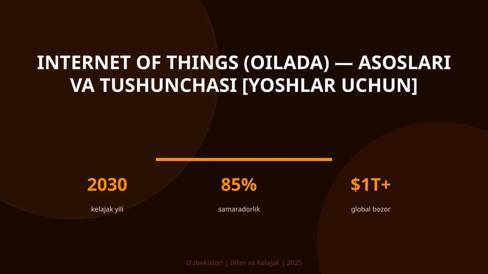 INTERNET OF THINGS (OILADA) — ASOSLARI VA TUSHUNCHASI [YOSHLAR UCHUN] 1
