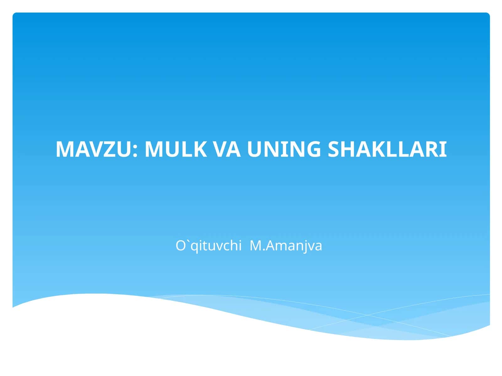 MULKVA UNING SHAKLLARI 1