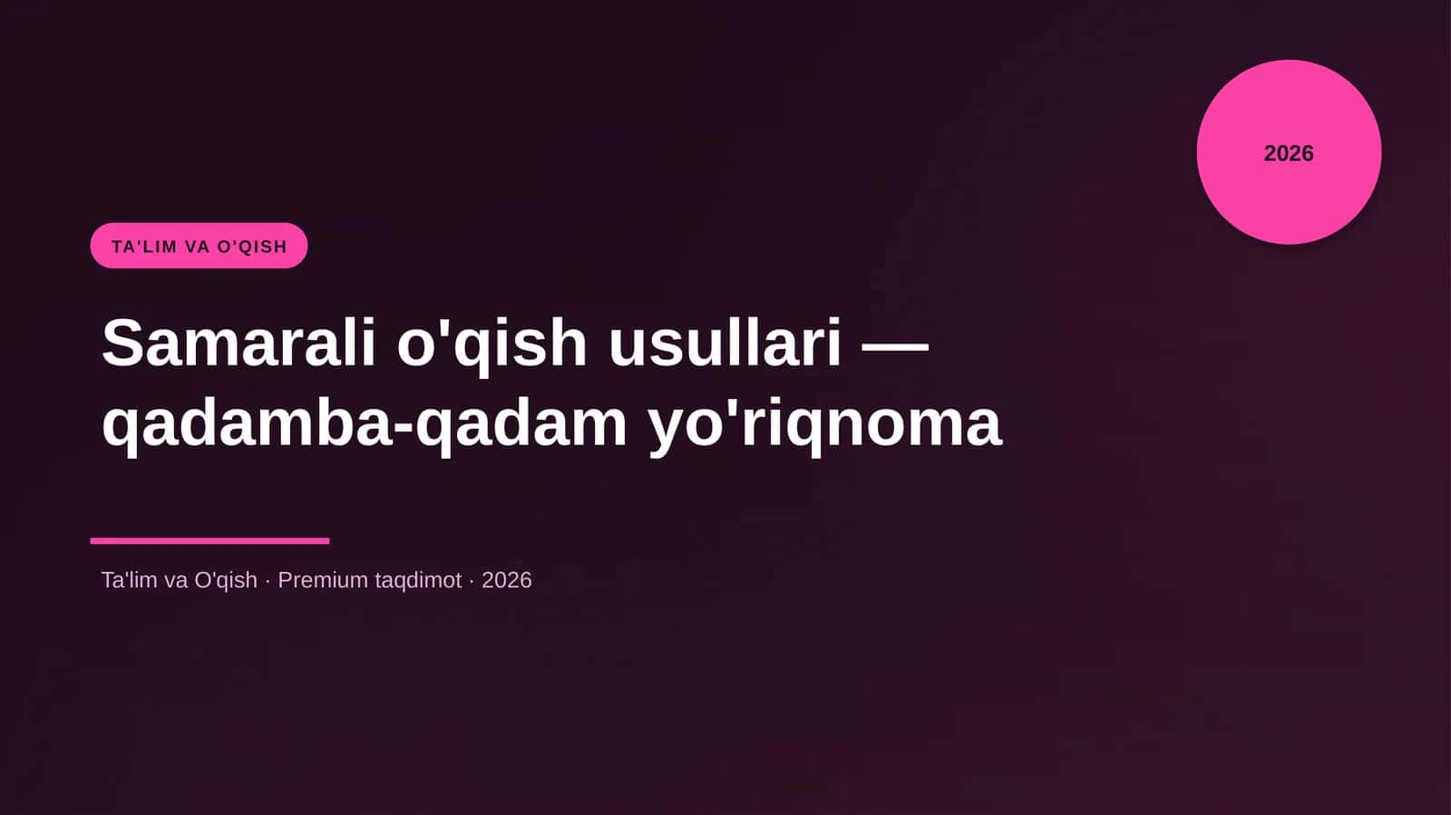 Samarali o'qish usullari — qadamba-qadam yo'riqnoma 1