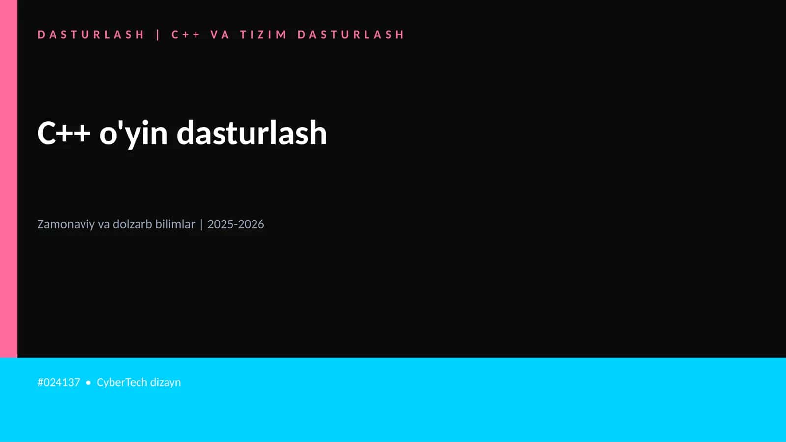 C++ VA TIZIM DASTURLASH 1