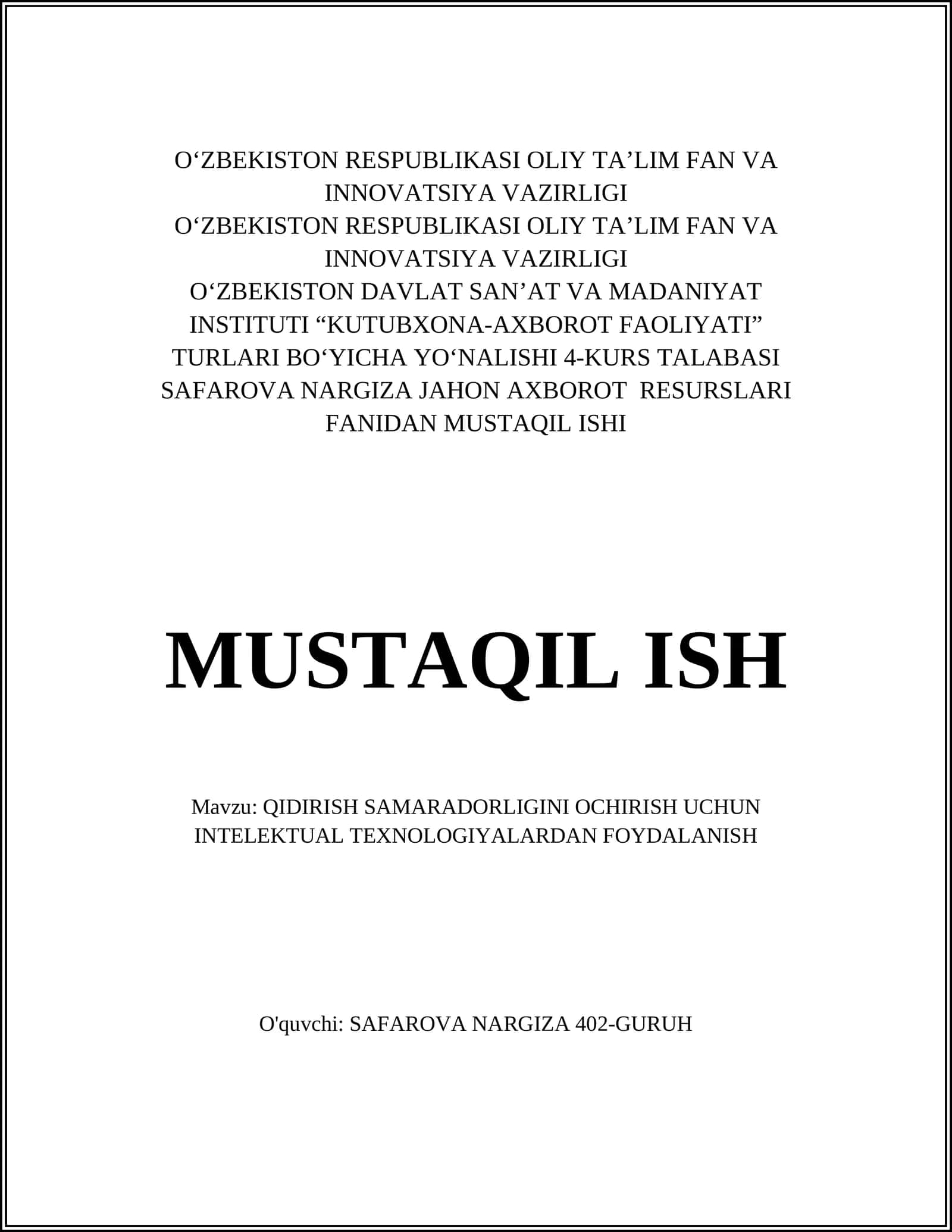 Qidiruv algoritmlarining optimallashtirilishi 1