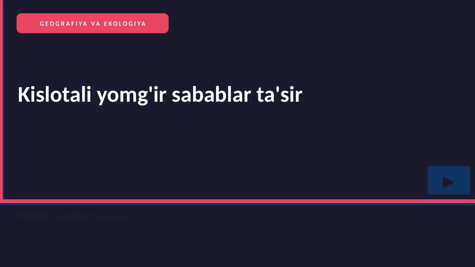 Kislotali yomg'ir sabablar ta'sir 1