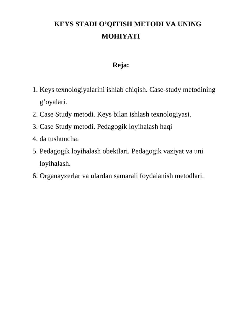 KEYS STADI O’QITISH METODI VA UNING MOHIYATI 1