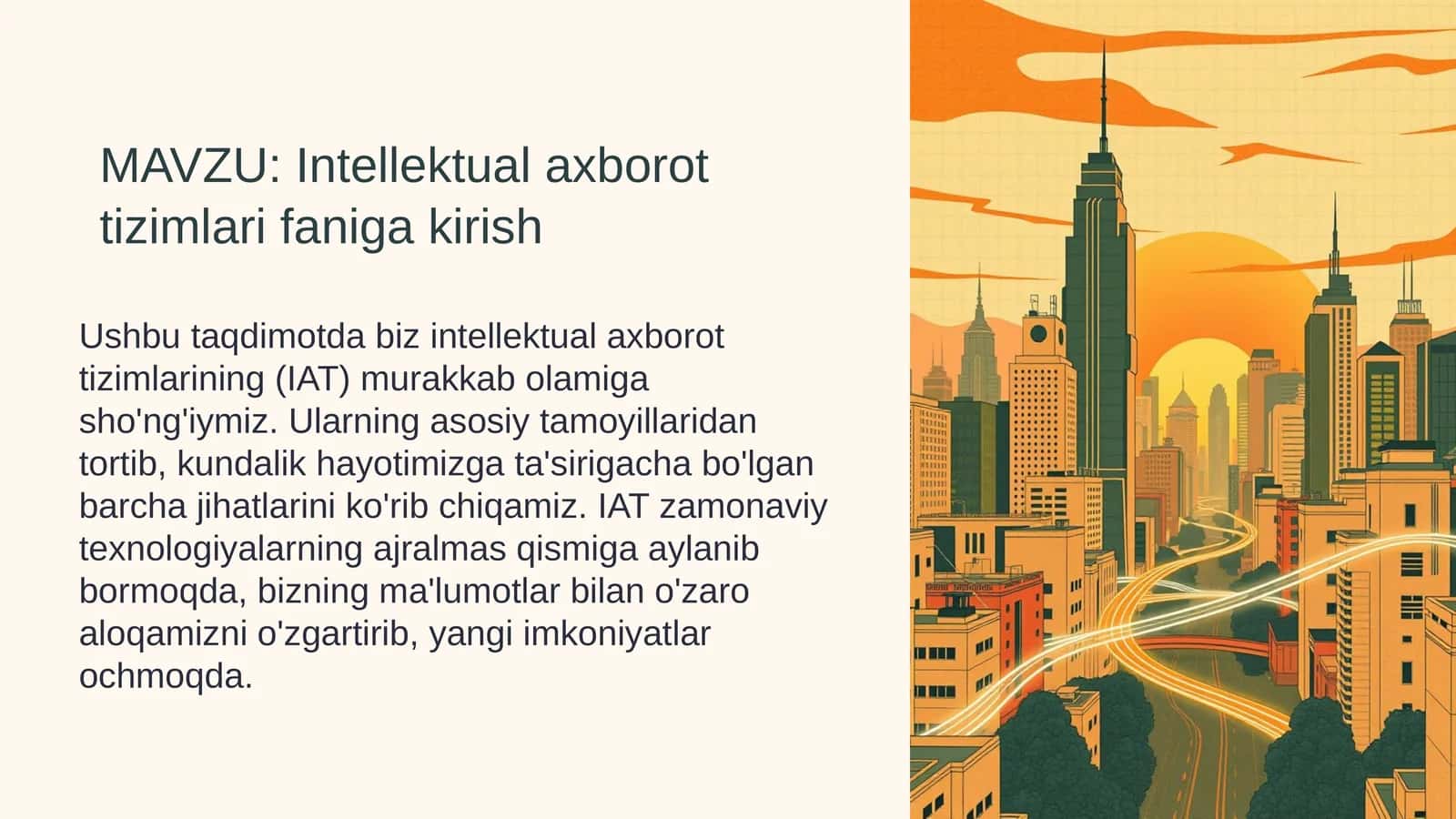 Intellektual axborot tizimlari faniga kirish 1