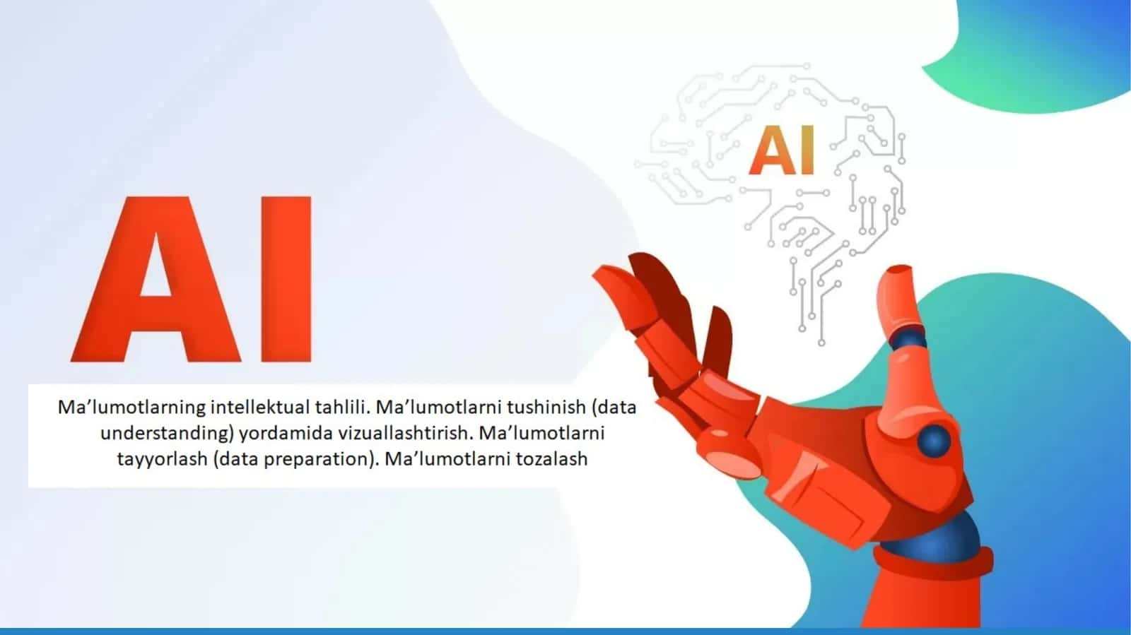 Ma'lumotlarni grafik tasvirlash bosqichlari 1