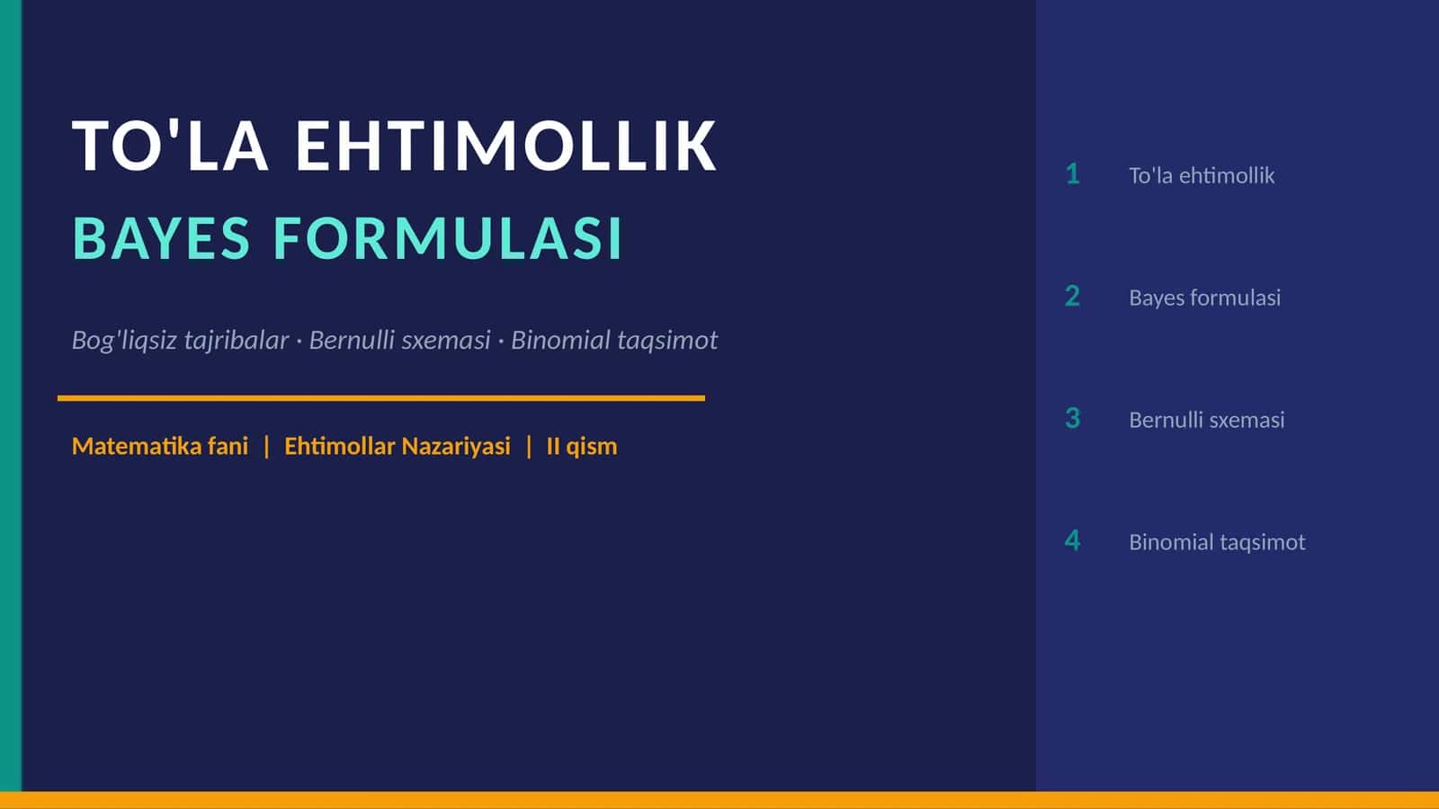 To'la ehtimollik 1