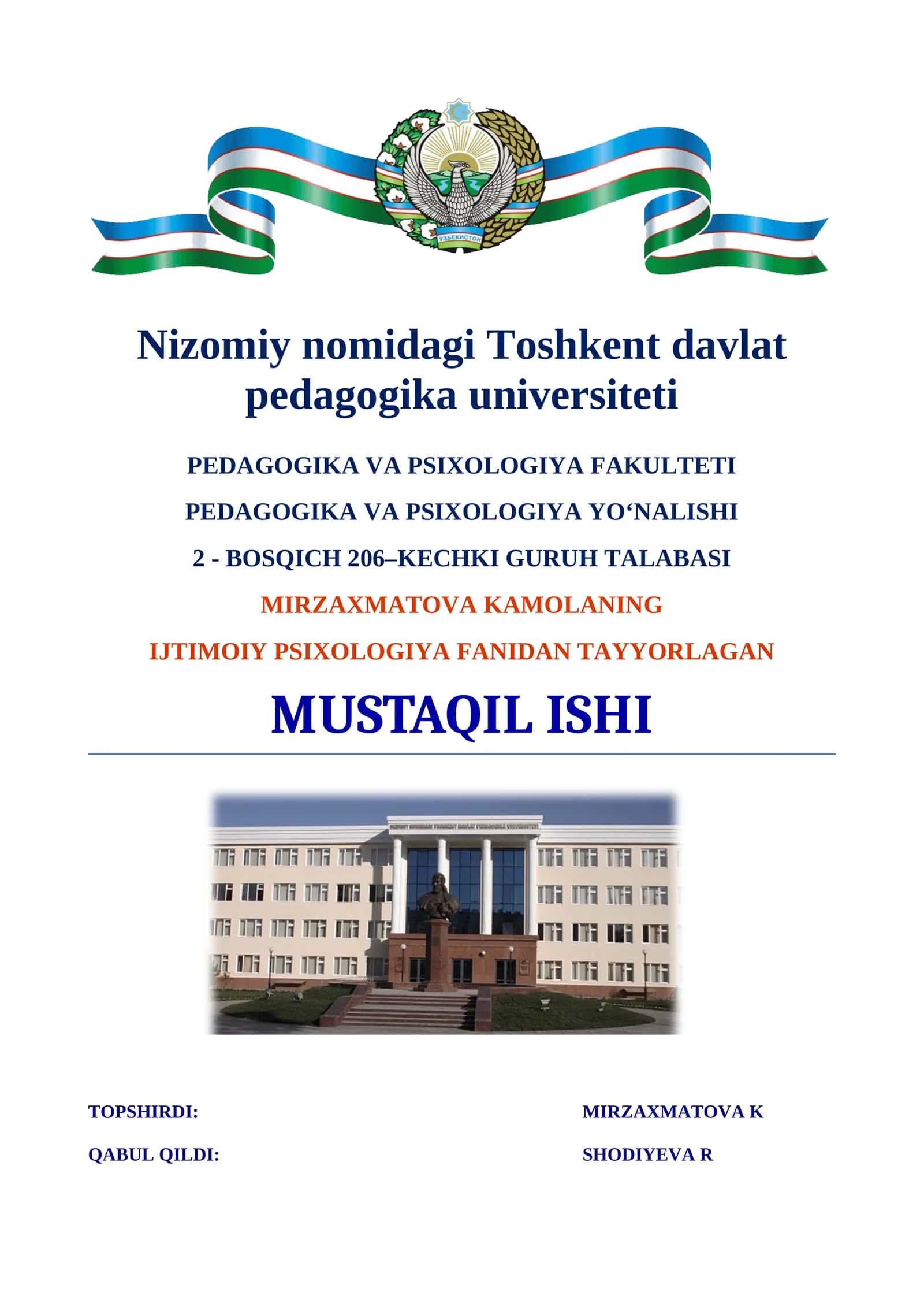Anketa tayyorlash bo‘yicha 1