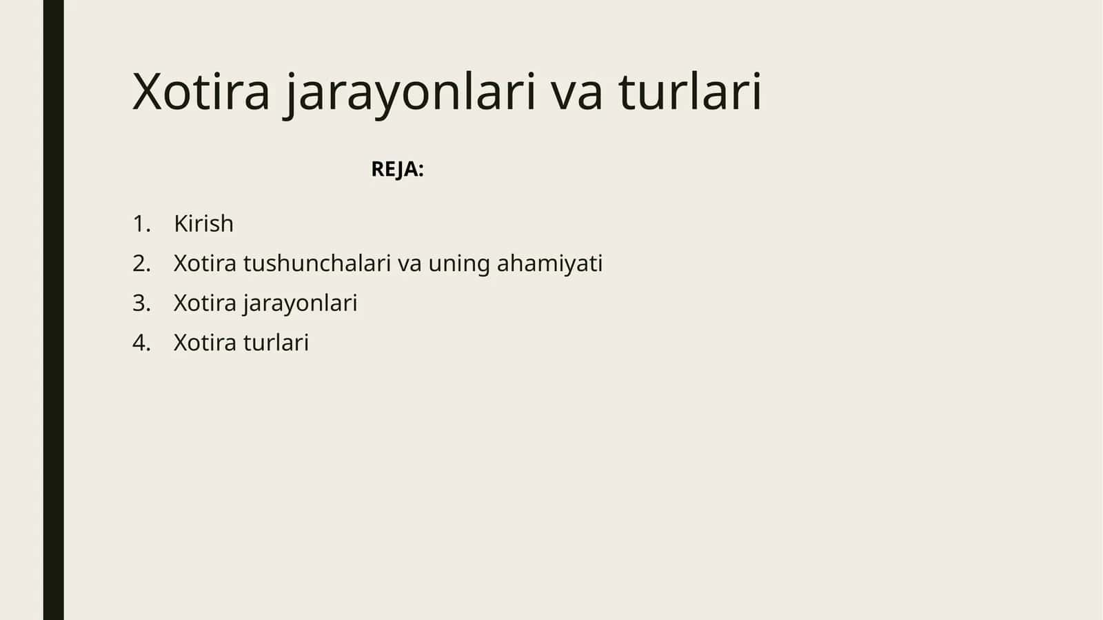 Xotira jarayonlari va turlari 1