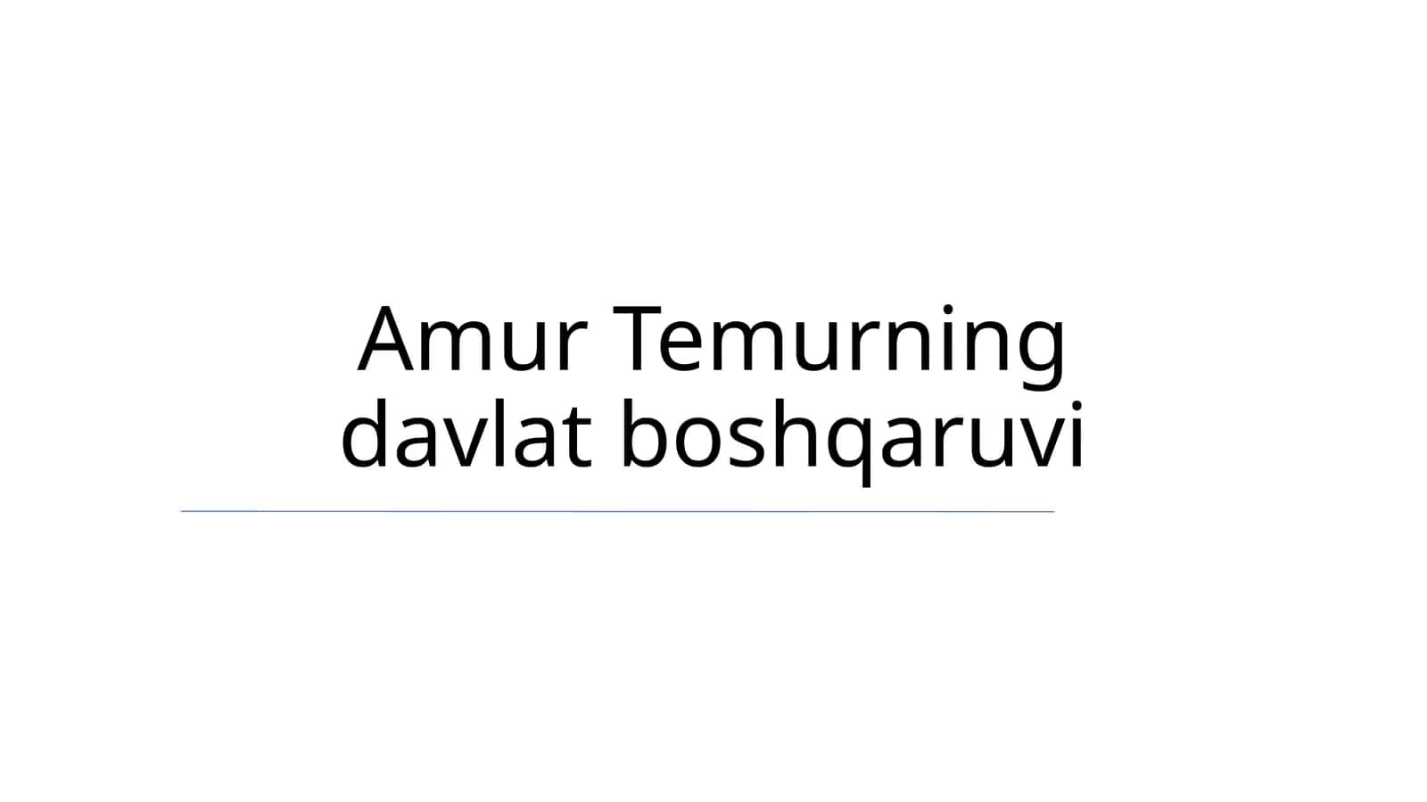 Amir Temur Davlatining Tuzulimi 1