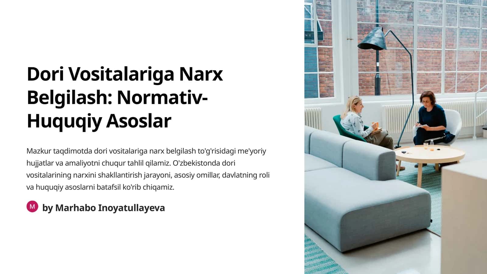 Dori Vositalariga Narx Belgilash: Normativ-Huquqiy Asoslar 1