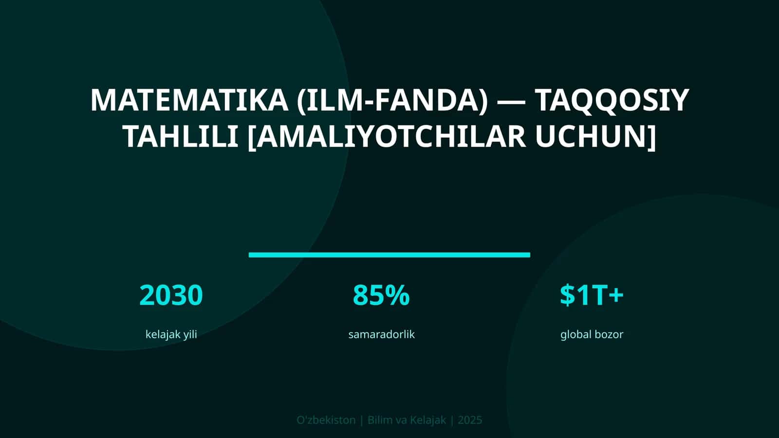Matematika (ilm-fanda) — taqqosiy tahlili [amaliyotchilar uchun] 1