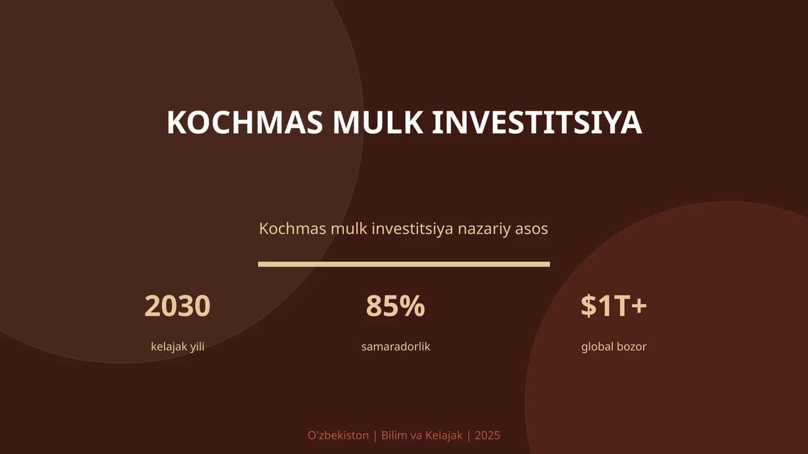 Kochmas mulk investitsiya 1