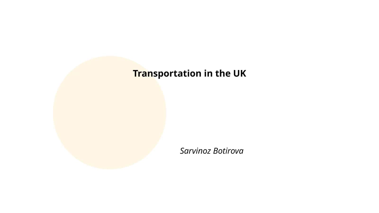 Transportation in the UK 1