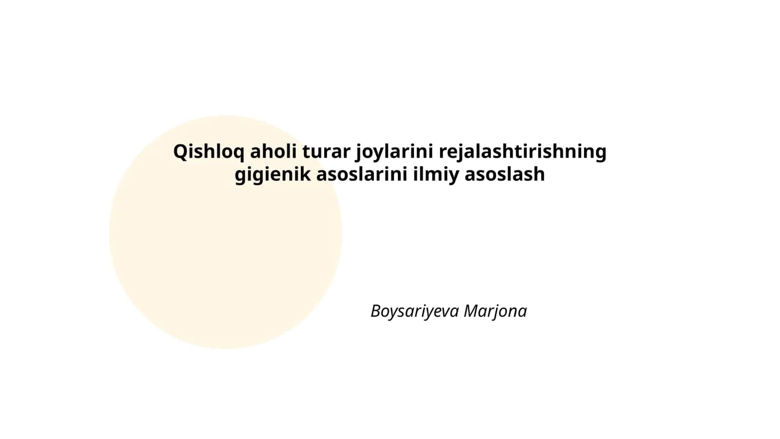 Qishloq aholi turar joylarini rejalashtirish 1