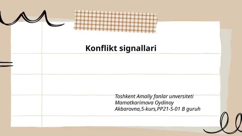 Konflikt signallari 1