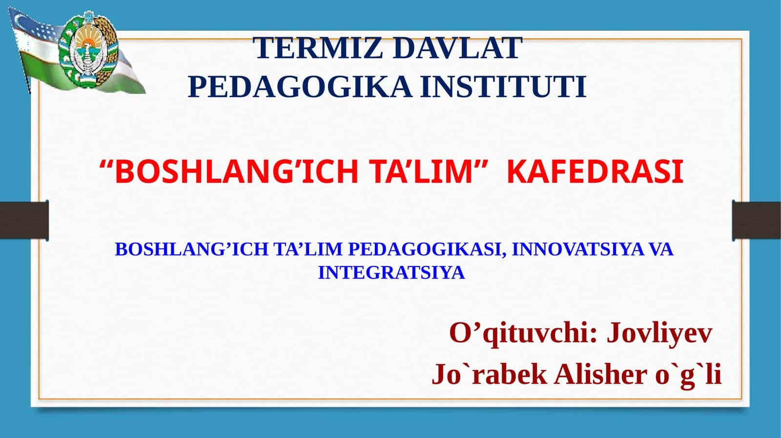 INTEGRATSIYALANGAN DARSLARNING SAMARADORLIGINI OSHIRISH OMILLARI 1