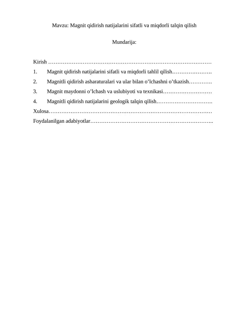 Magnit qidirish natijalarini sifatli va miqdorli talqin qilish 1