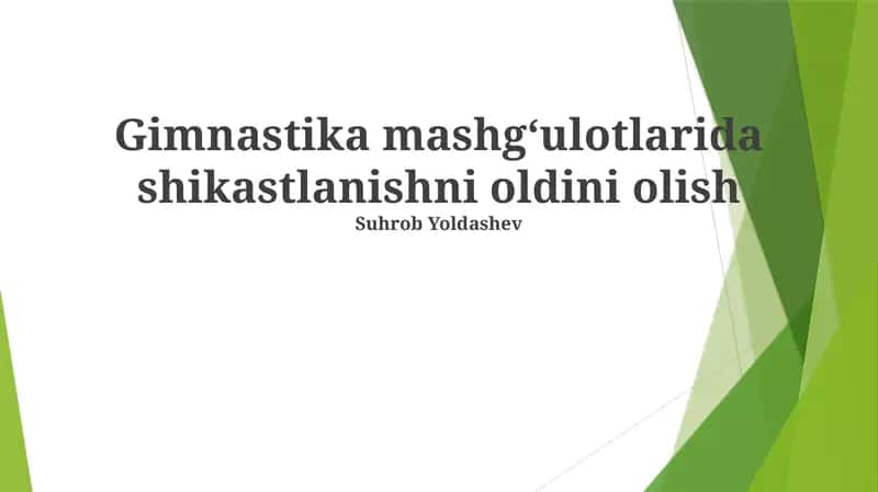 Umumiy Gimnastika Shikastlari 1