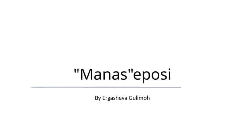 "Manas"eposi 1