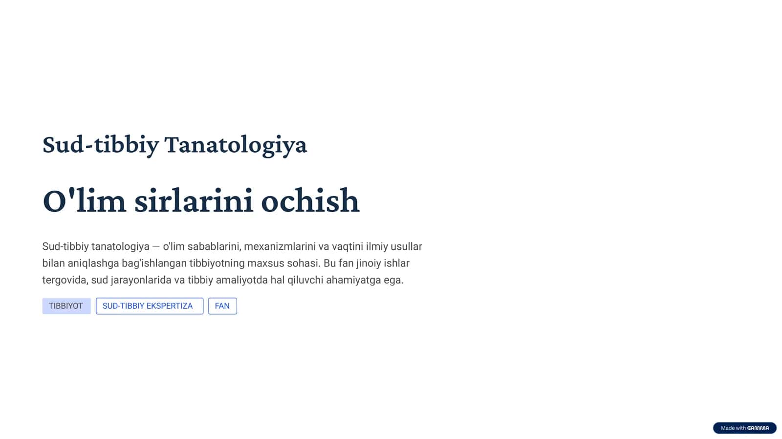 Sud-tibbiy Tanatologiya 1