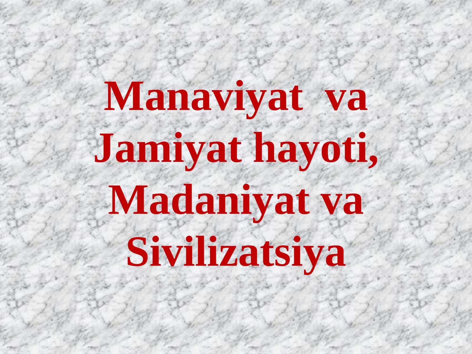 Ma’naviyatni anglash 1