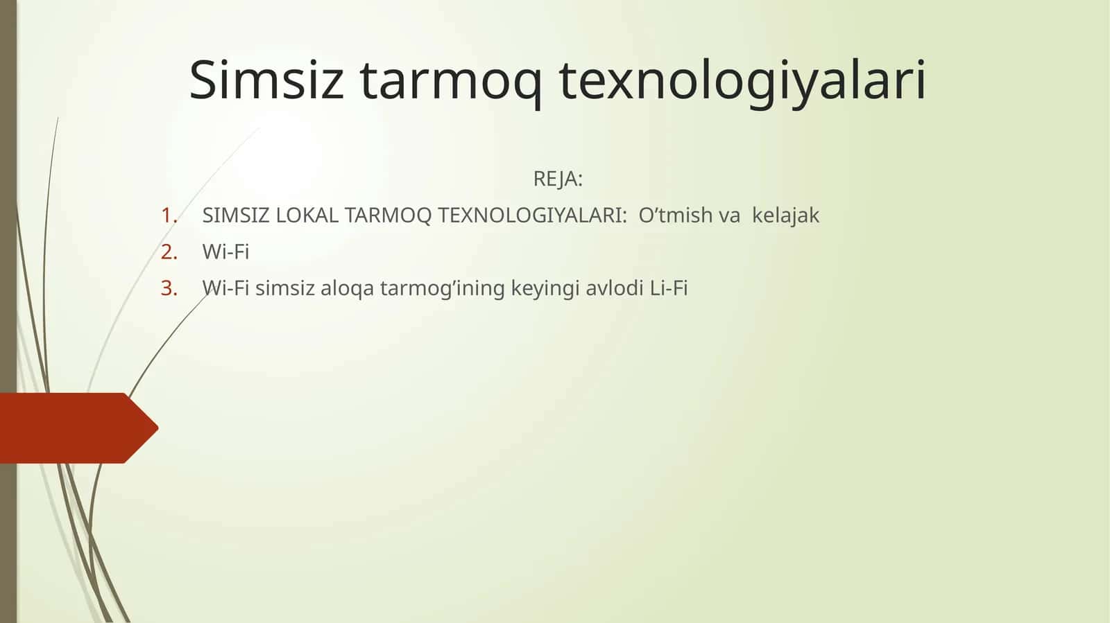 Simsiz tarmoq texnologiyalari 1