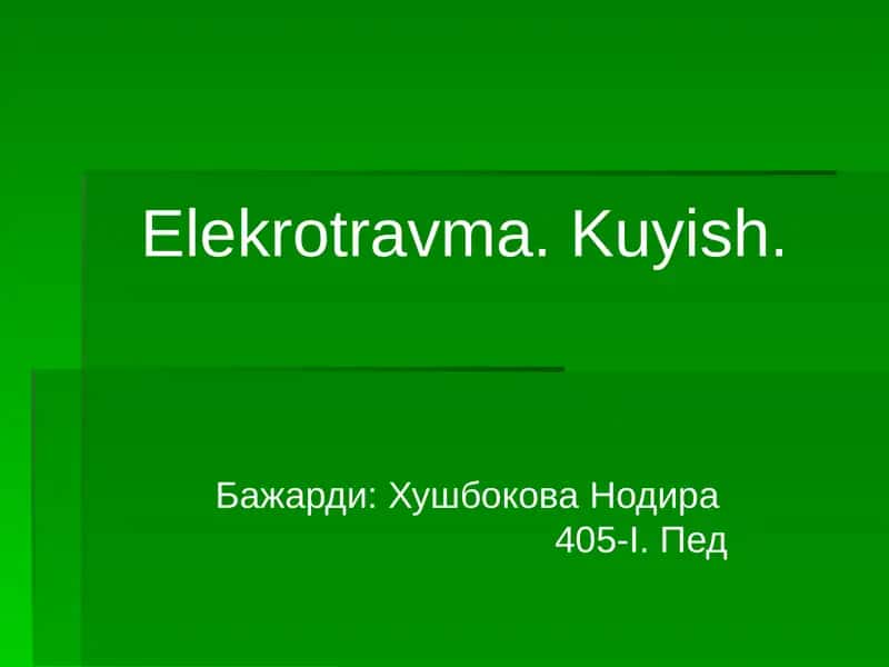 Termik kuyish 1