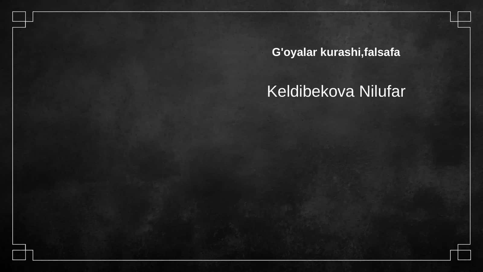 G'oyalar kurashi,falsafa 1