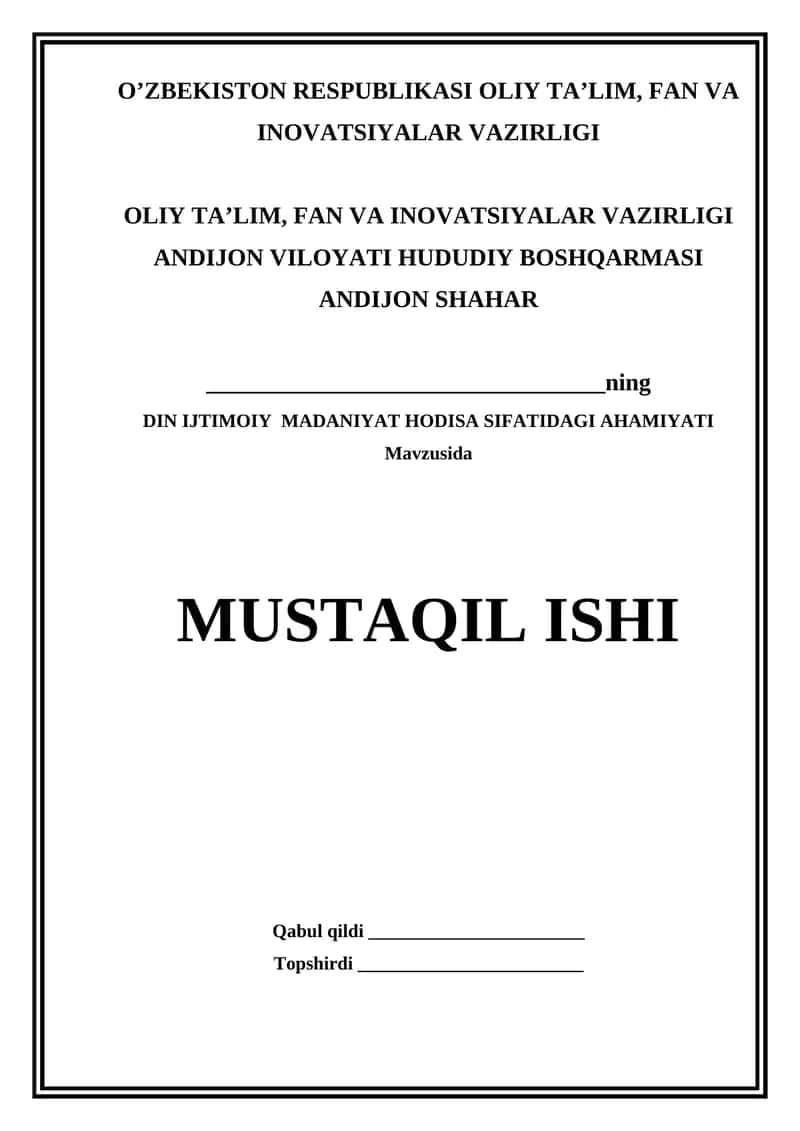 DIN IJTIMOIY MADANIYAT HODISA SIFATIDAGI AHAMIYATI 1