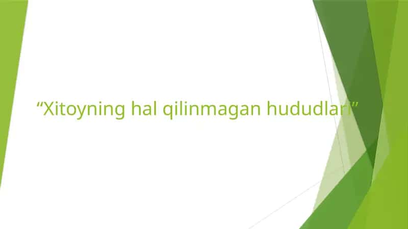 Xitoyning halqilinmagan hududlari 1