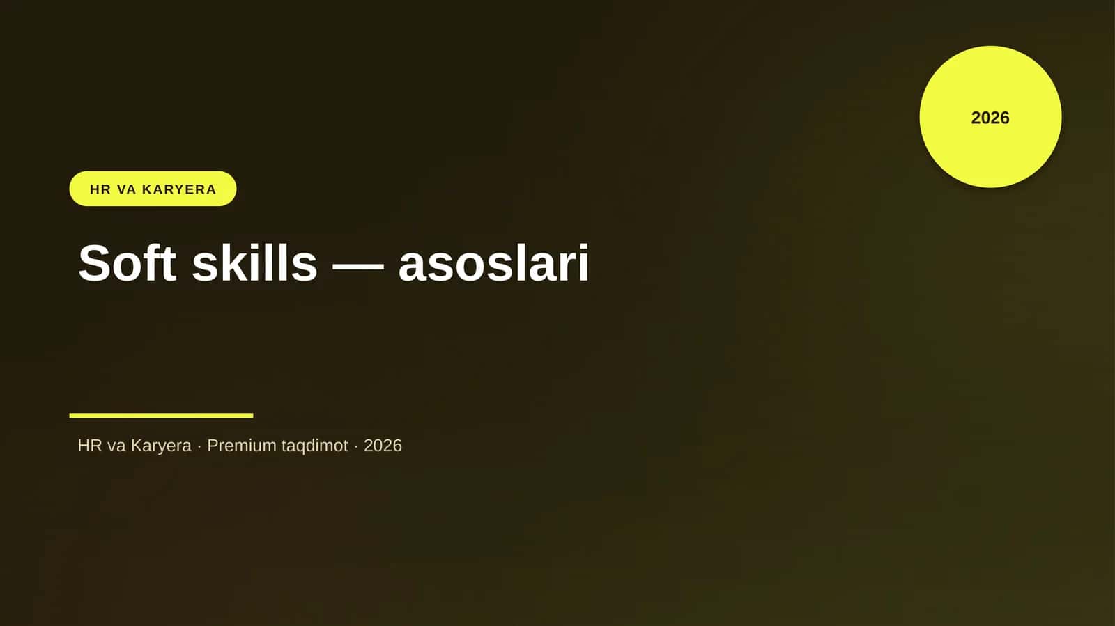 Soft skills — asoslari 1