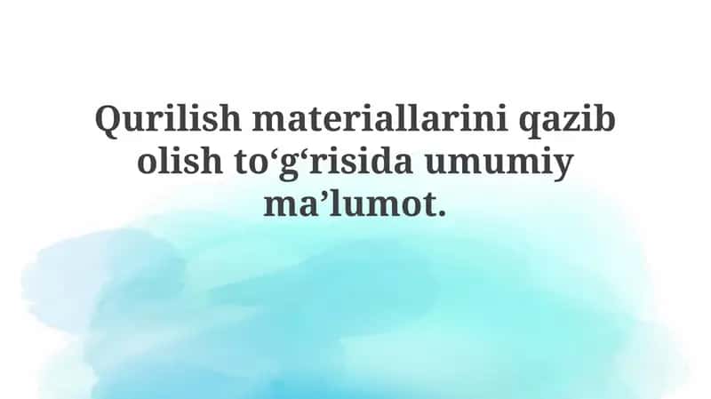 Qurilish materiallari 1