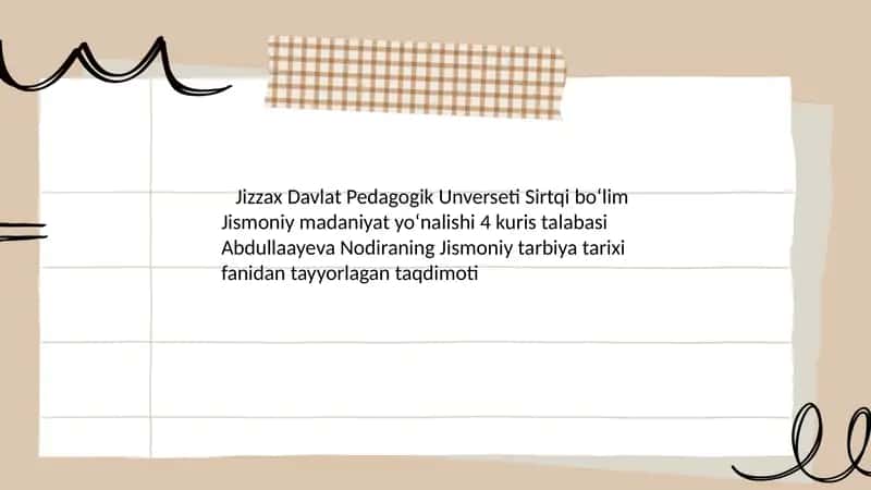 Jismoniy tarbiya tarix fanining maqsadi hamda vazifalari 1