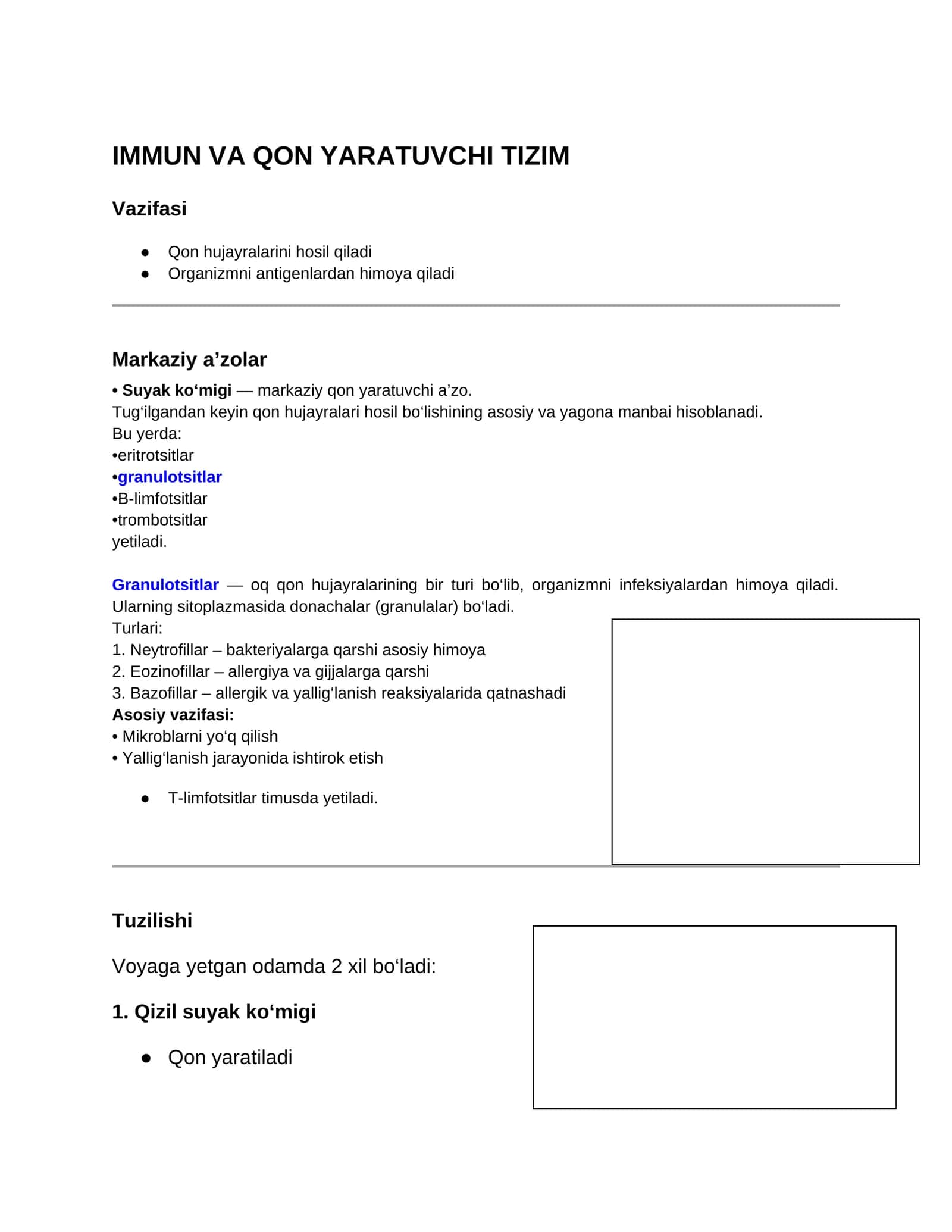 IMMUN VA QON YARATUVCHI TIZIM 1