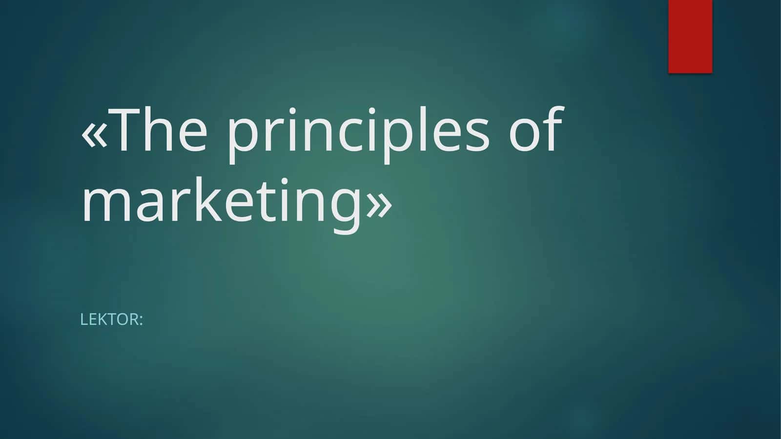 Marketingning nazariy asoslari 1