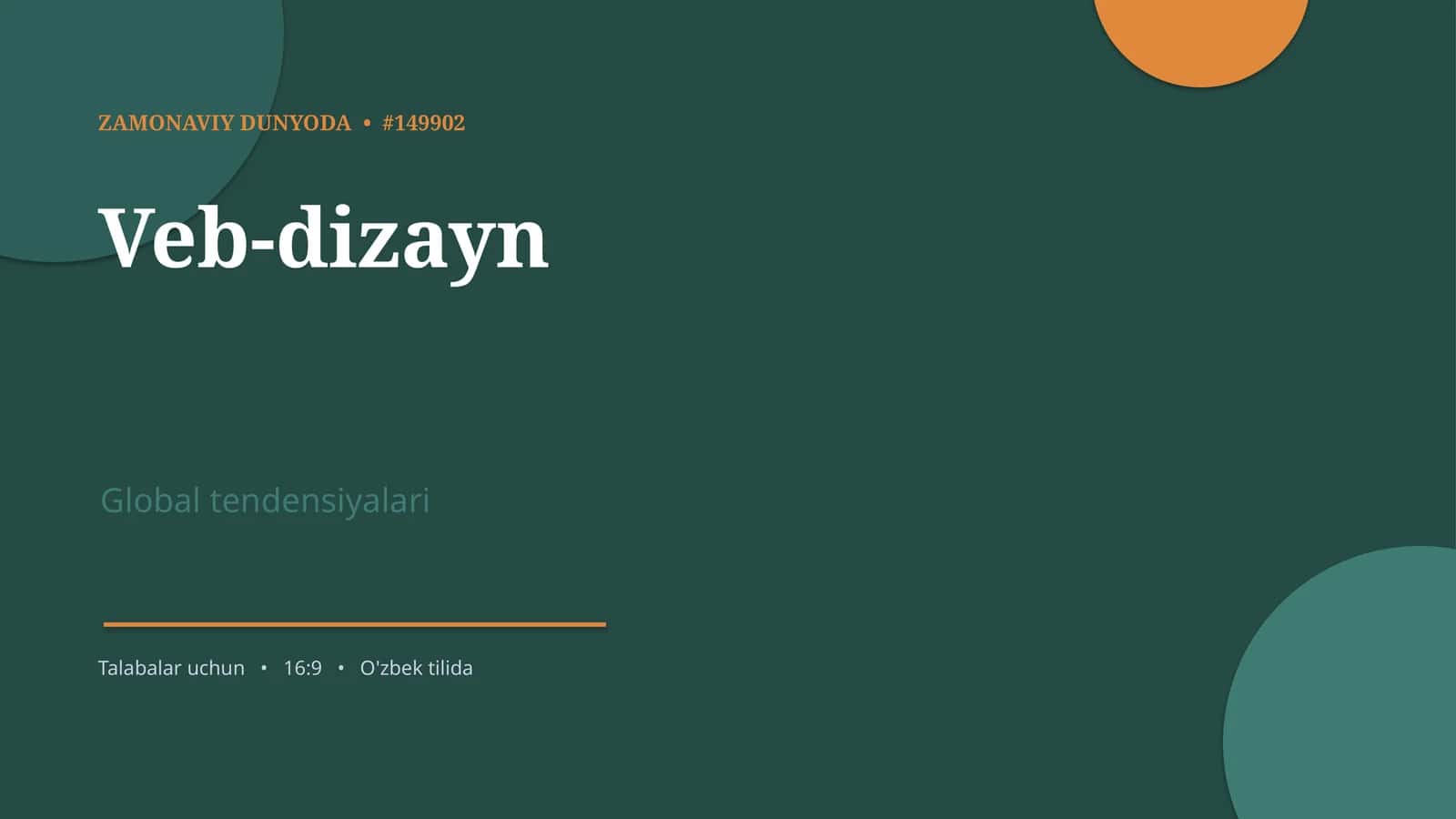 ZAMONAVIY DUNYODA 1