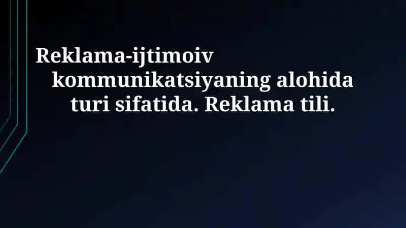 Reklama-ijtimoiv kommunikatsiya