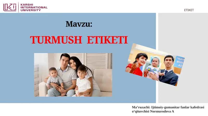 TURMUSH ETIKETI 1